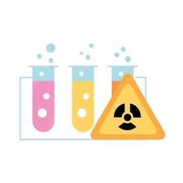 Test tubes laboratory hazard analysis 스톡 일러스트