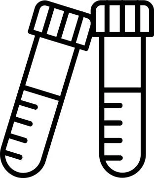 Test Tubes Line Icon Design Stock Illustration