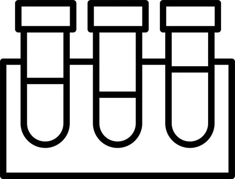 Test Tubes Line Icon Design Stock Illustration