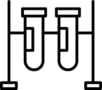 Test Tubes Line Icon Design Stock-Illustration
