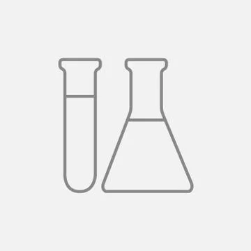Test tubes line icon Ilustração Stock