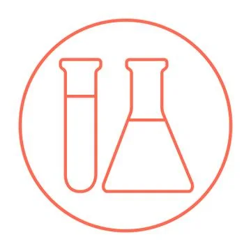 Test tubes line icon Ilustração Stock