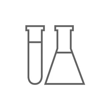 Test tubes line icon Ilustração Stock