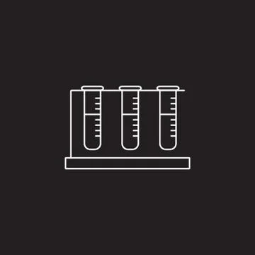 Test tubes line icon, outline vector logo, linear pictogram isol Illustrazione stock