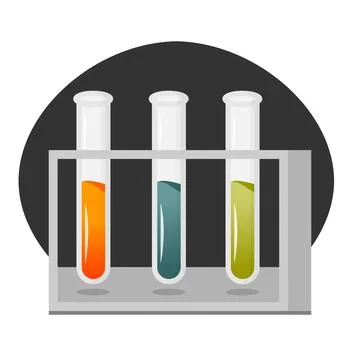 Test tubes with liquid. laboratory, vector illustration Stock Illustration