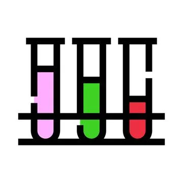 Test tubes liquid in rack science research icon 스톡 일러스트