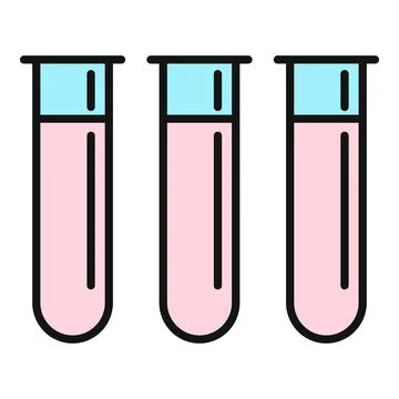 Test tubes liquid science experiment research icon Stock Illustration