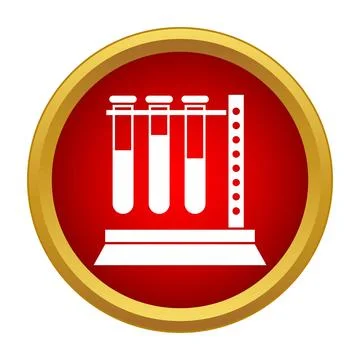 Test tubes liquid science research lab icon 스톡 일러스트