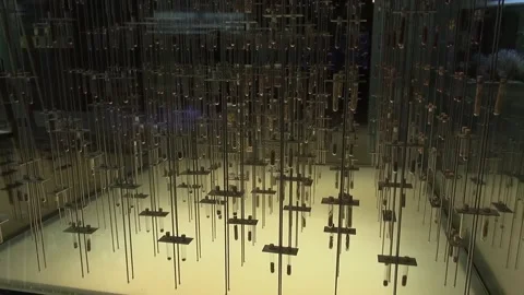 Test tubes many samples experiment science museum CosmoCaixa Stock Footage 327217334