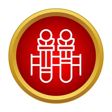 Test tubes with plants growing on a laboratory icon Illustrazione stock