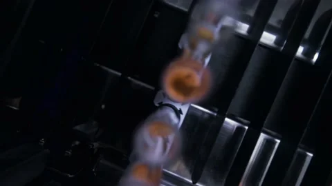 Test tubes with plasma inside the Biochemical laboratory blood analyzer Stock-Footage 182093561