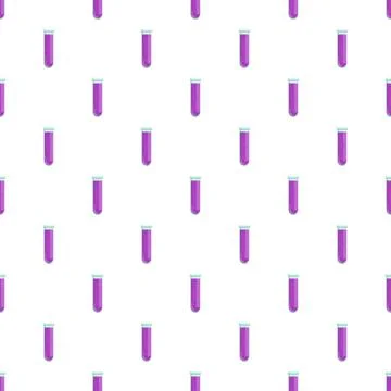 Test tubes with purple liquid forming seamless pattern 스톡 일러스트