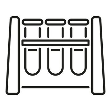 Test tubes in rack for chemistry experiment icon Stock Illustration