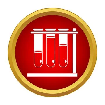 Test tubes in rack for chemistry experiment icon Stock Illustration