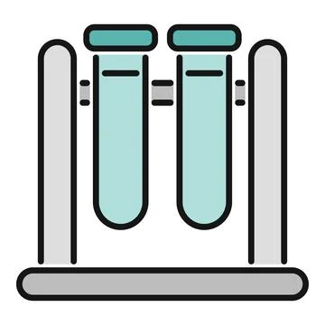 Test tubes in rack for chemistry experiment icon Illustrazione stock