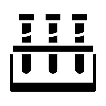 Test tubes in a rack. Concept of laboratory, research, and science. 스톡 일러스트
