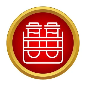 Test tubes rack holding liquid chemical substances icon Stock Illustration