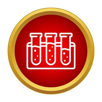 Test tubes rack holding liquid chemical in a laboratory icon Stock Illustration