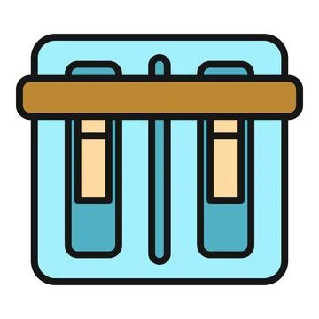 Test tubes rack holding liquid for laboratory experiment Stock Illustration