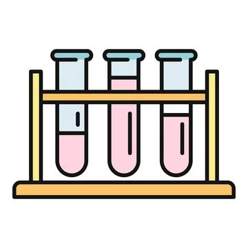 Test tubes rack holding liquids minimal icon 스톡 일러스트