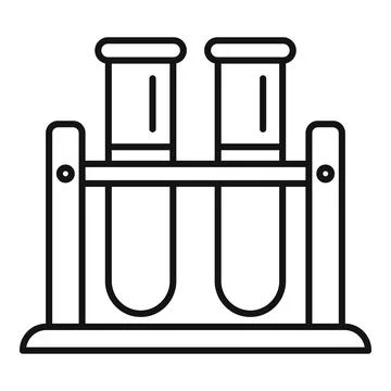 Test tubes on rack icon for chemistry research Stock Illustration