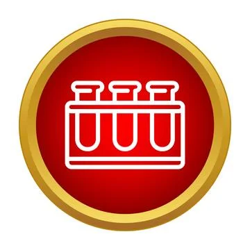 Test tubes in rack icon for science and medicine Stock Illustration
