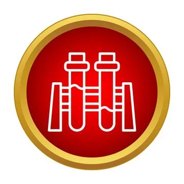 Test tubes in rack icon for science research Stock Illustration