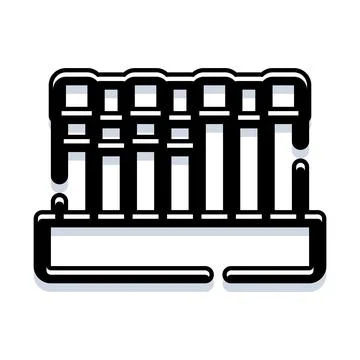 Test tubes in rack icon for science research Stock-Illustration