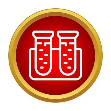 Test tubes in rack for lab chemistry analysis Illustrazione stock