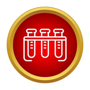 Test tubes in rack for laboratory experiment icon 스톡 일러스트
