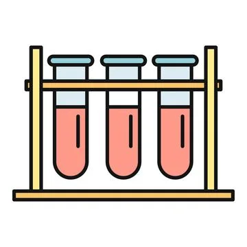 Test tubes in rack for laboratory research Stock Illustration