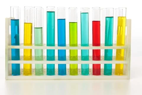 Test tubes in rack Stock Photos