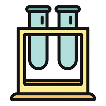 Test tubes in rack for science laboratory research Stock Illustration