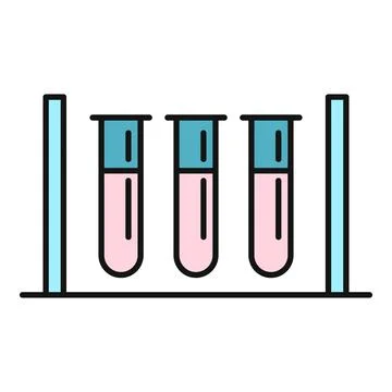 Test tubes in rack for scientific experiment research Stock Illustration
