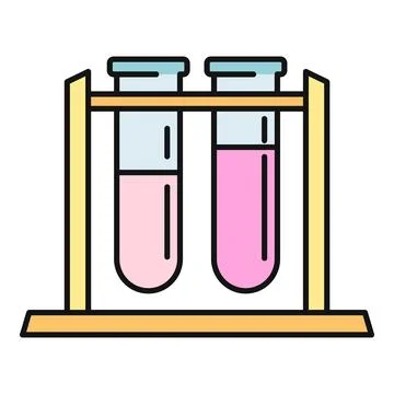 Test tubes in rack for scientific experiment Illustrazione stock