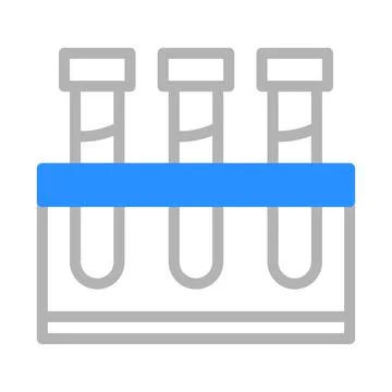 Test tubes in a rack. Scientific research concept. Illustrazione stock