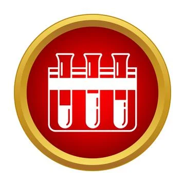 Test tubes in rack for scientific research and medical analysis Stock Illustration