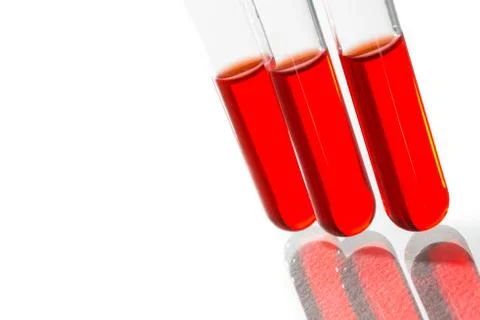 Test tubes red drop, Laboratory Glassware 库存照片