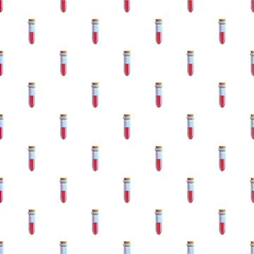 Test tubes with red liquid creating seamless medical pattern Stockillustratie