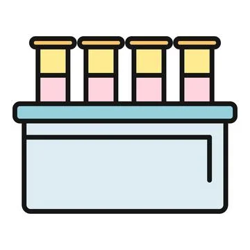 Test tubes with samples in rack preparing for analysis 스톡 일러스트