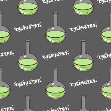 Test-tubes Seamless Pattern Green Stock Illustration
