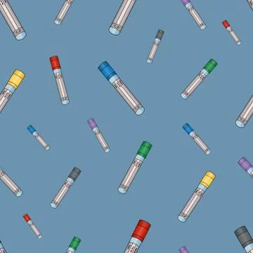 Test tubes. Seamless vector pattern. Medical topics. Stock Illustration