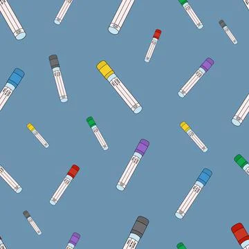 Test tubes. Seamless vector pattern. Stock Illustration
