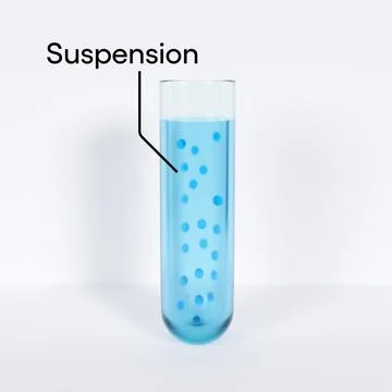 Test tubes with solution and suspension isolated on white background. Stock Illustration