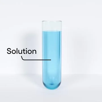 Test tubes with solution and suspension isolated on white background. Stock Illustration