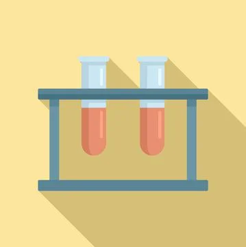 Test tubes stand icon, flat style Stock Illustration
