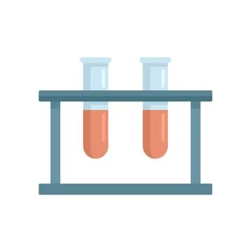 Test tubes stand icon flat isolated vector Illustrazione stock