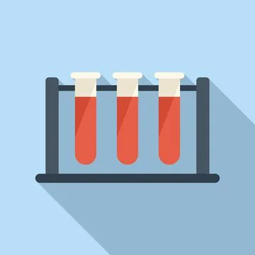Test tubes stand icon flat vector. Family health Illustrazione stock