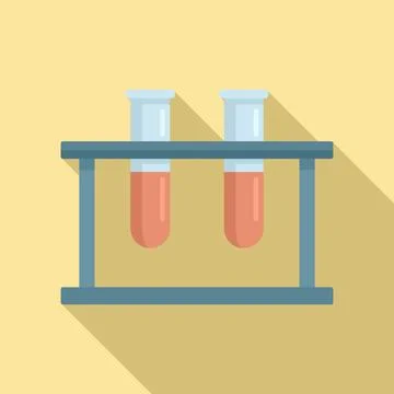 Test tubes stand icon, flat style Illustrazione stock
