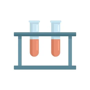 Test tubes stand icon flat isolated Stock Illustration